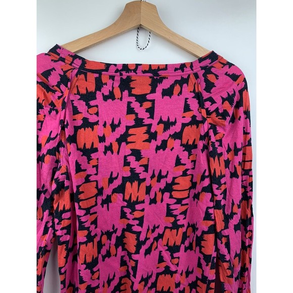 Marc By Marc Jacob GEO Print All Over Long Sleeves Pink Blouse Top Size Medium - Picture 4 of 9